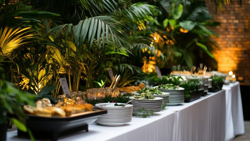 Tendances écoresponsables chez les traiteurs modernes